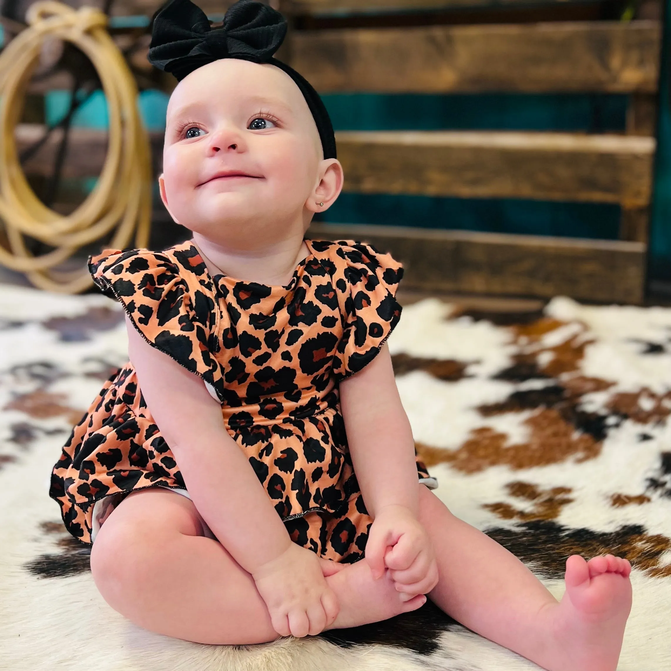 Baby Leopard Onsie Dress*