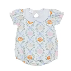 Baby Onesie Romper - Autumn - Pumpkin Peter Pan Collar Girls