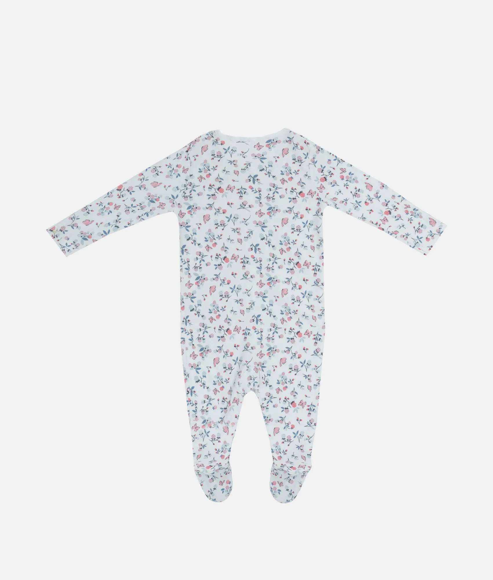 Baby Sleep Suits - White Pink Floral