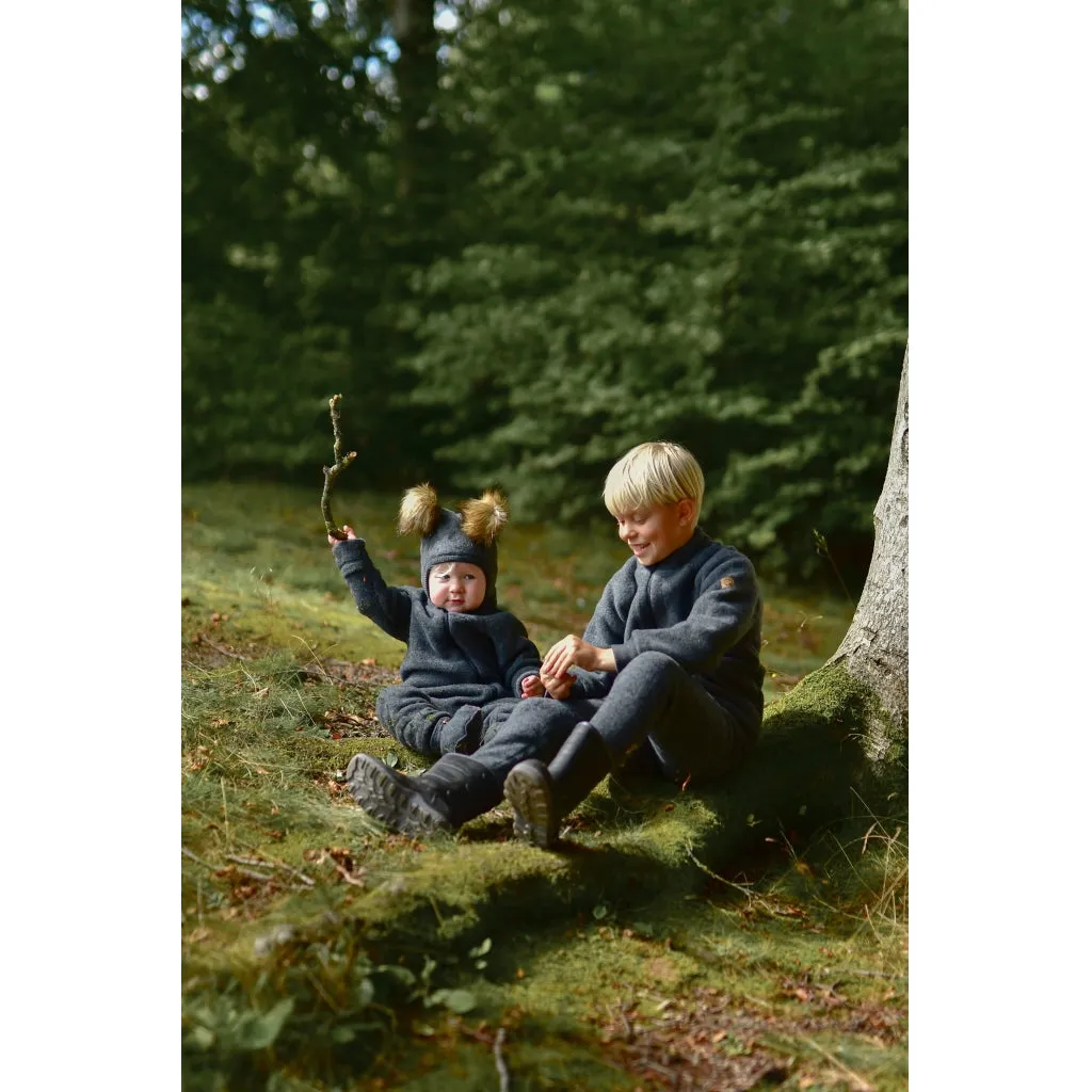 Baby Wool Suit (Reversible Cuffs) - Anthracite Melange