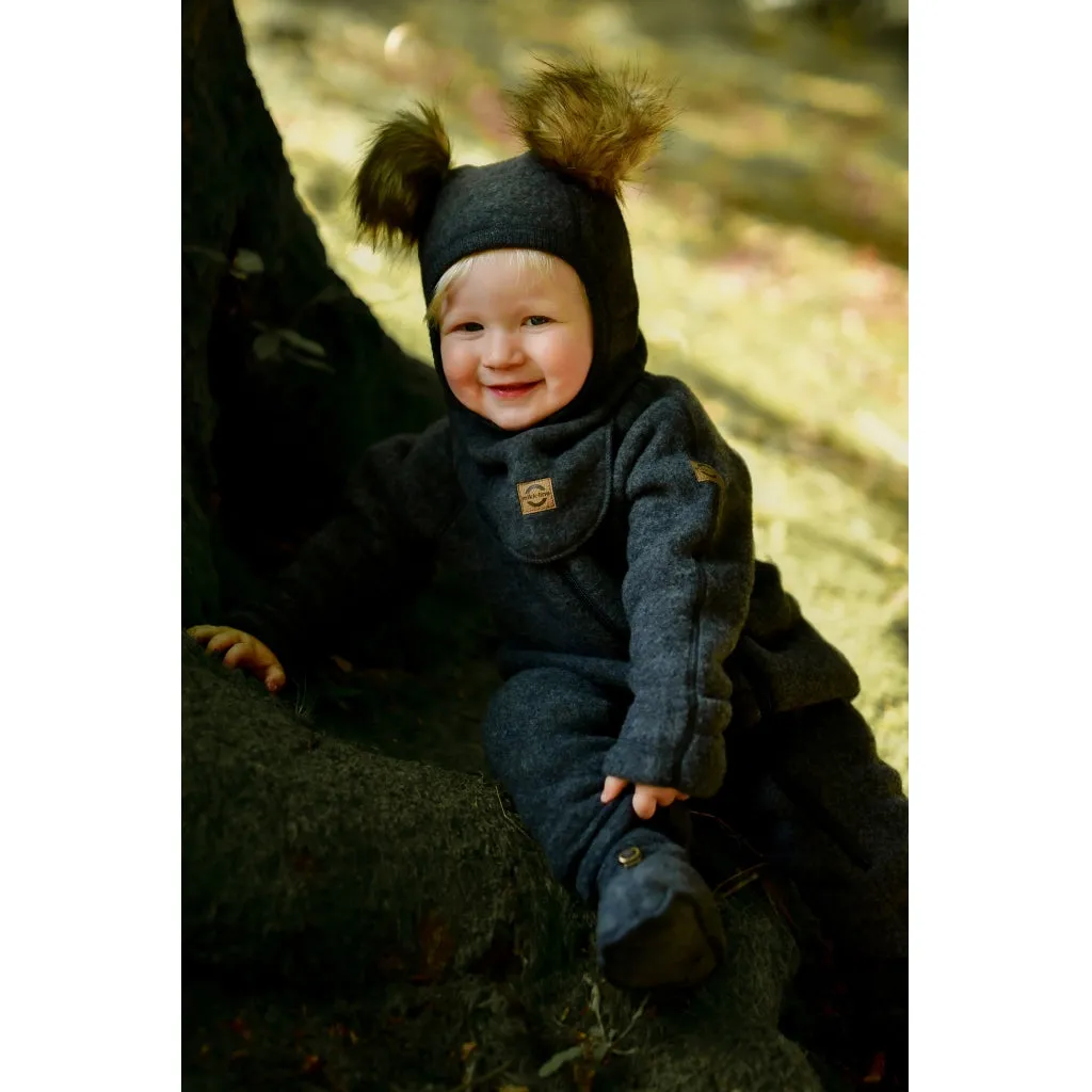 Baby Wool Suit (Reversible Cuffs) - Anthracite Melange