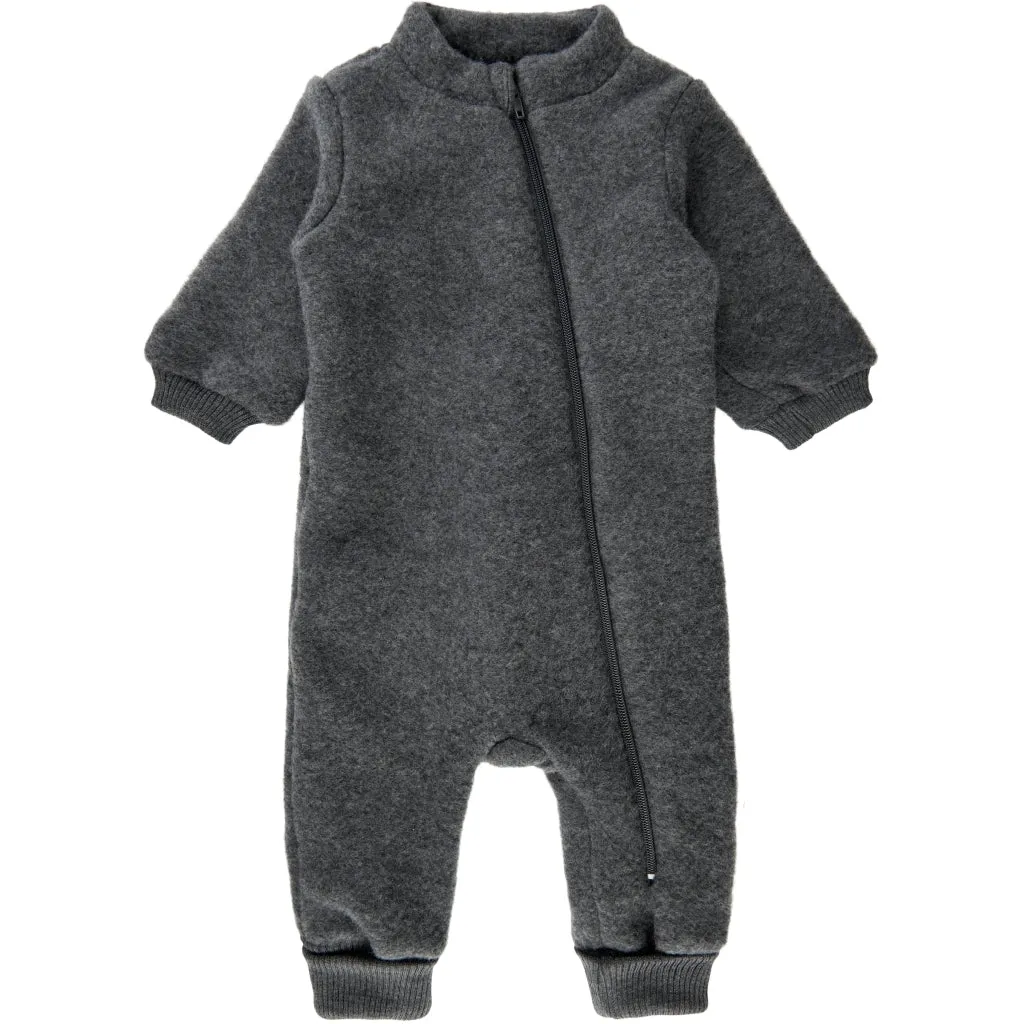 Baby Wool Suit (Rib Cuffs) - Anthracite Melange