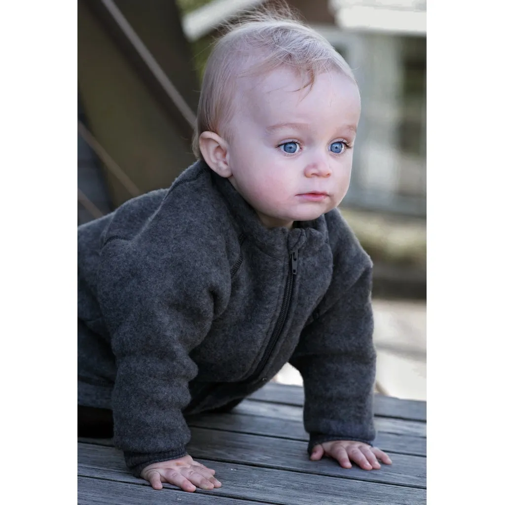 Baby Wool Suit (Rib Cuffs) - Anthracite Melange