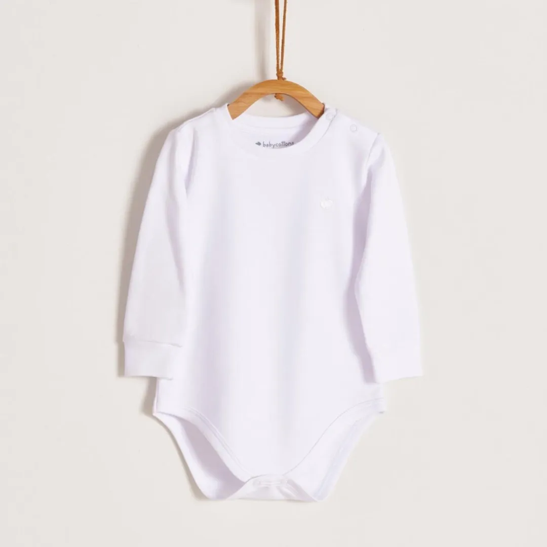 Babycottons Pima Colors Long Sleeve Bodysuit White