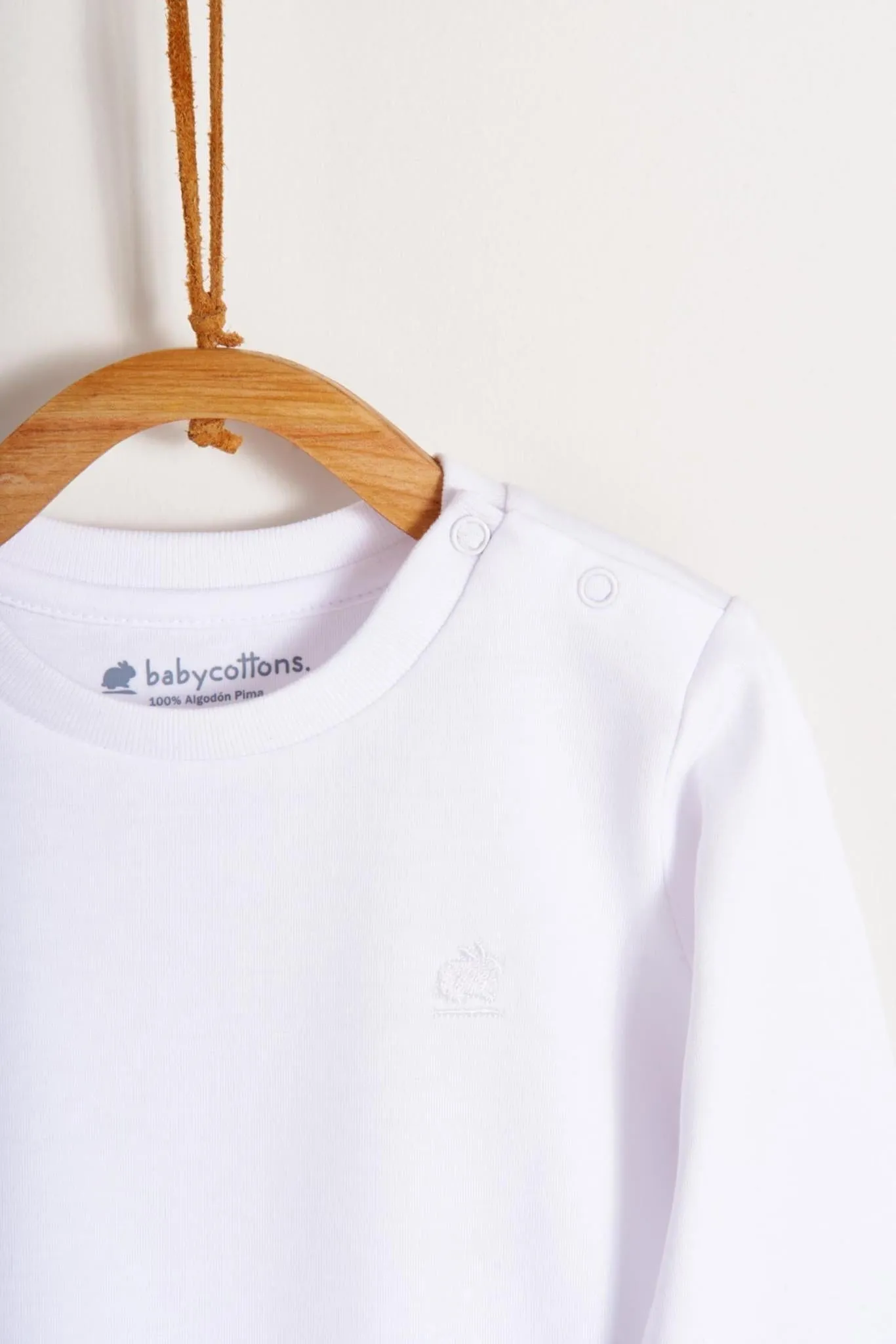 Babycottons Pima Colors Long Sleeve Bodysuit White