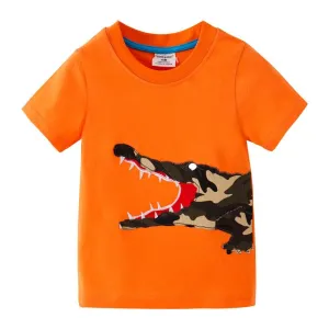Baby/Toddler Boy Crocodile Pattern Orange T-shirt