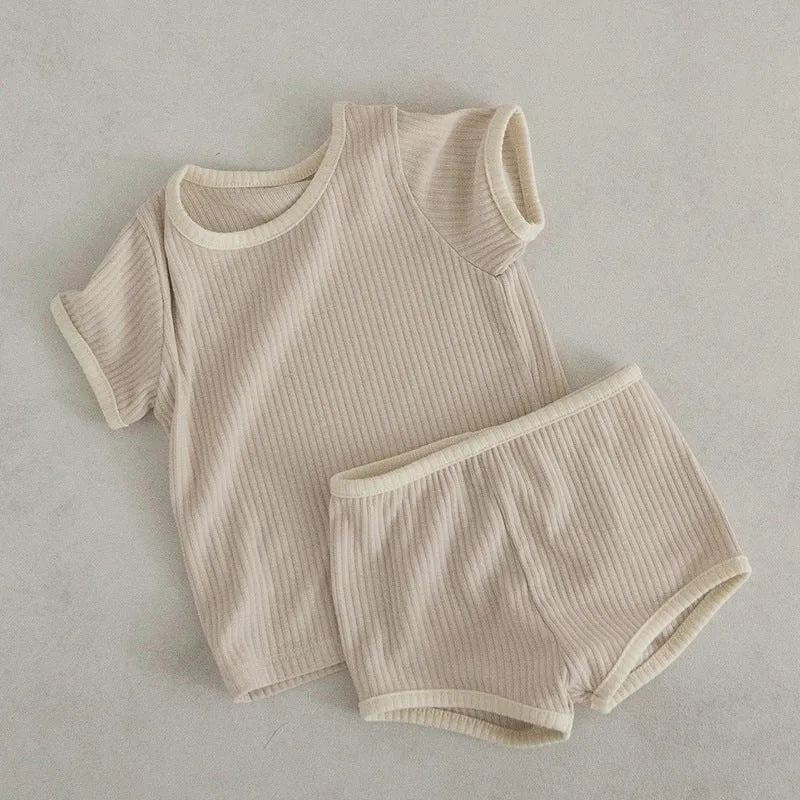 Baby/Toddler Casual Matching T-shirt and Shorts Set (4 Colors)