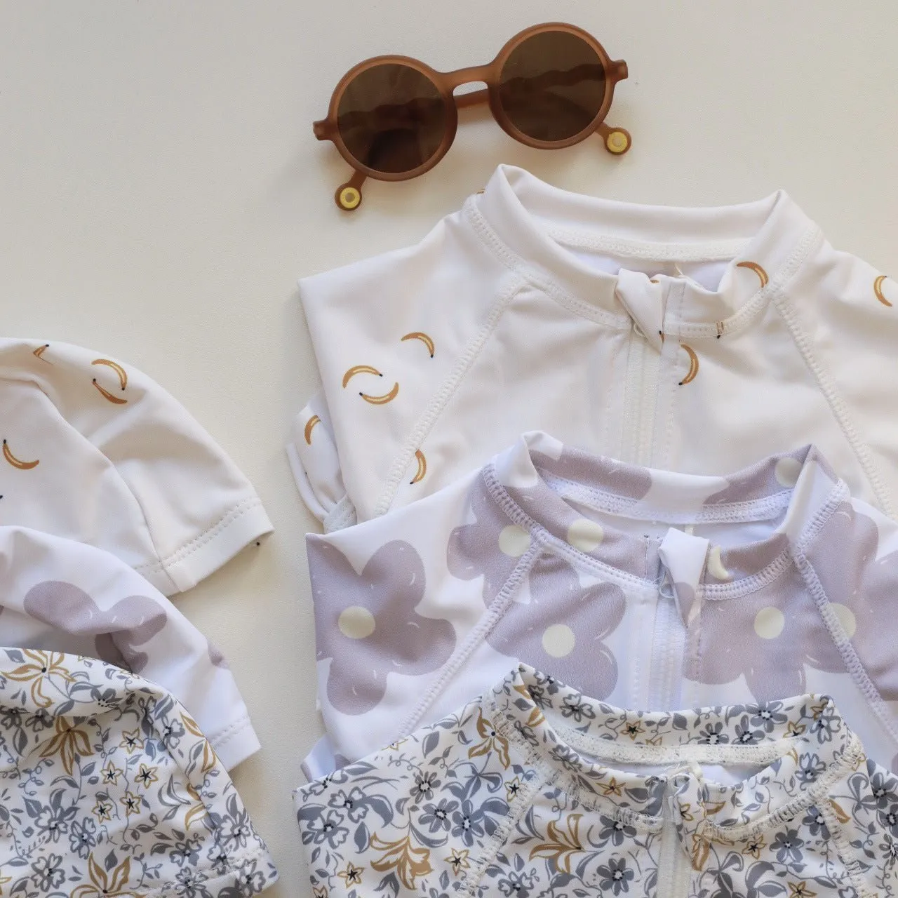 Baby/Toddler Girl Mix Prints Long Sleeve One-Piece Swimsuit (3 Designs)