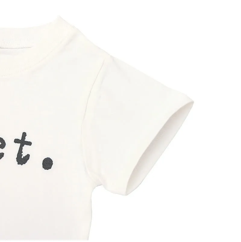 Baby/Toddler's Short Sleeve Letter Print White T-shirt