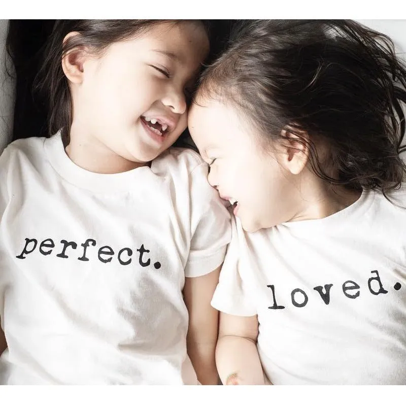 Baby/Toddler's Short Sleeve Letter Print White T-shirt