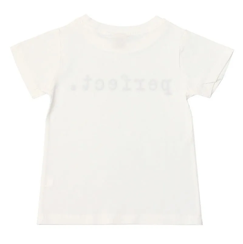 Baby/Toddler's Short Sleeve Letter Print White T-shirt