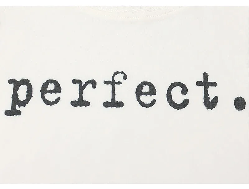 Baby/Toddler's Short Sleeve Letter Print White T-shirt