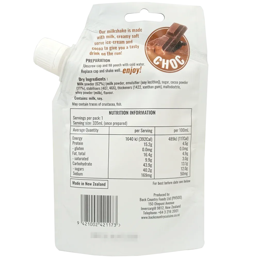Back Country Cuisine - Choclate Milkshake