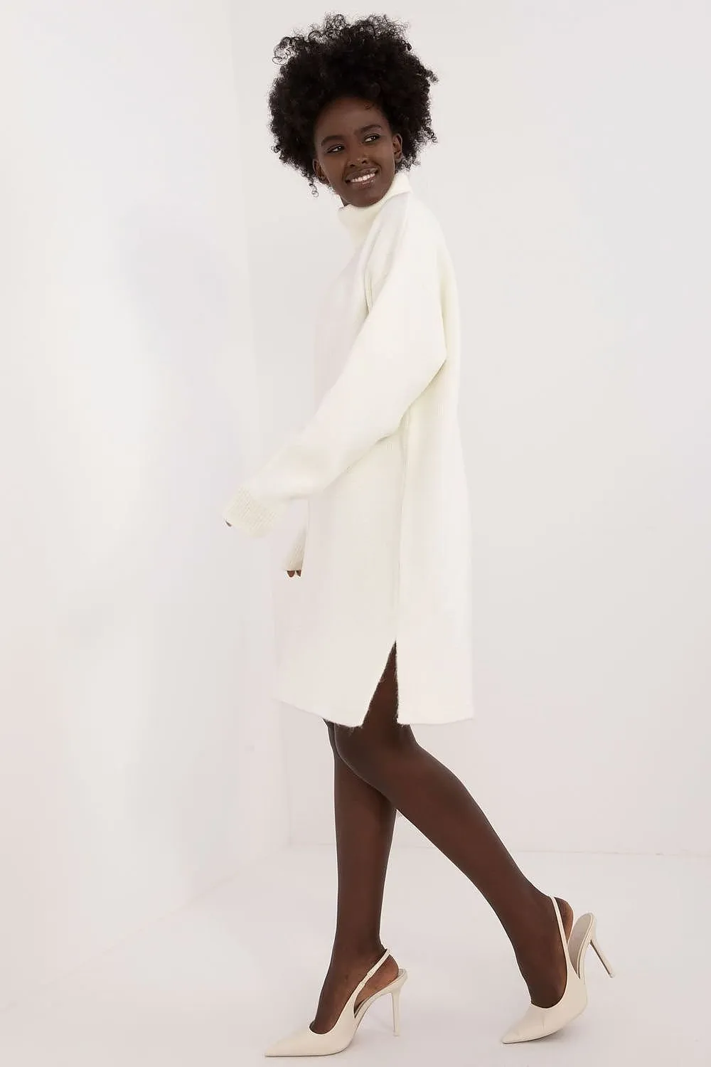 Badu Exposed Seam Turtleneck Sweater Dress