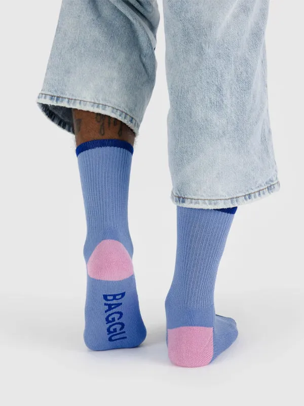 Baggu Ribbed Sock: Cornflower Mix