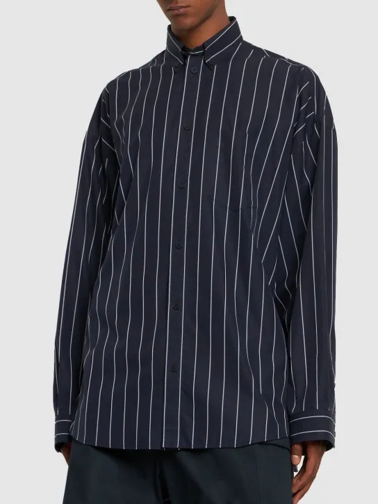 Balenciaga   Striped oversized cotton blend shirt 