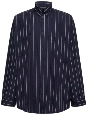 Balenciaga   Striped oversized cotton blend shirt 