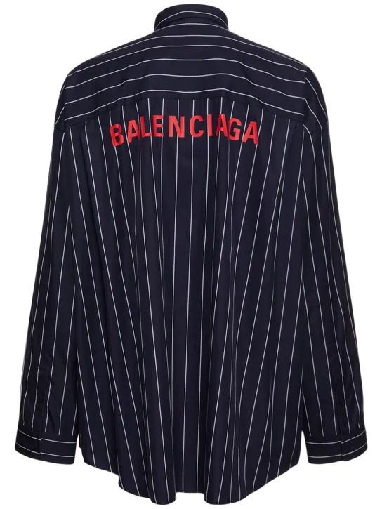 Balenciaga   Striped oversized cotton blend shirt 