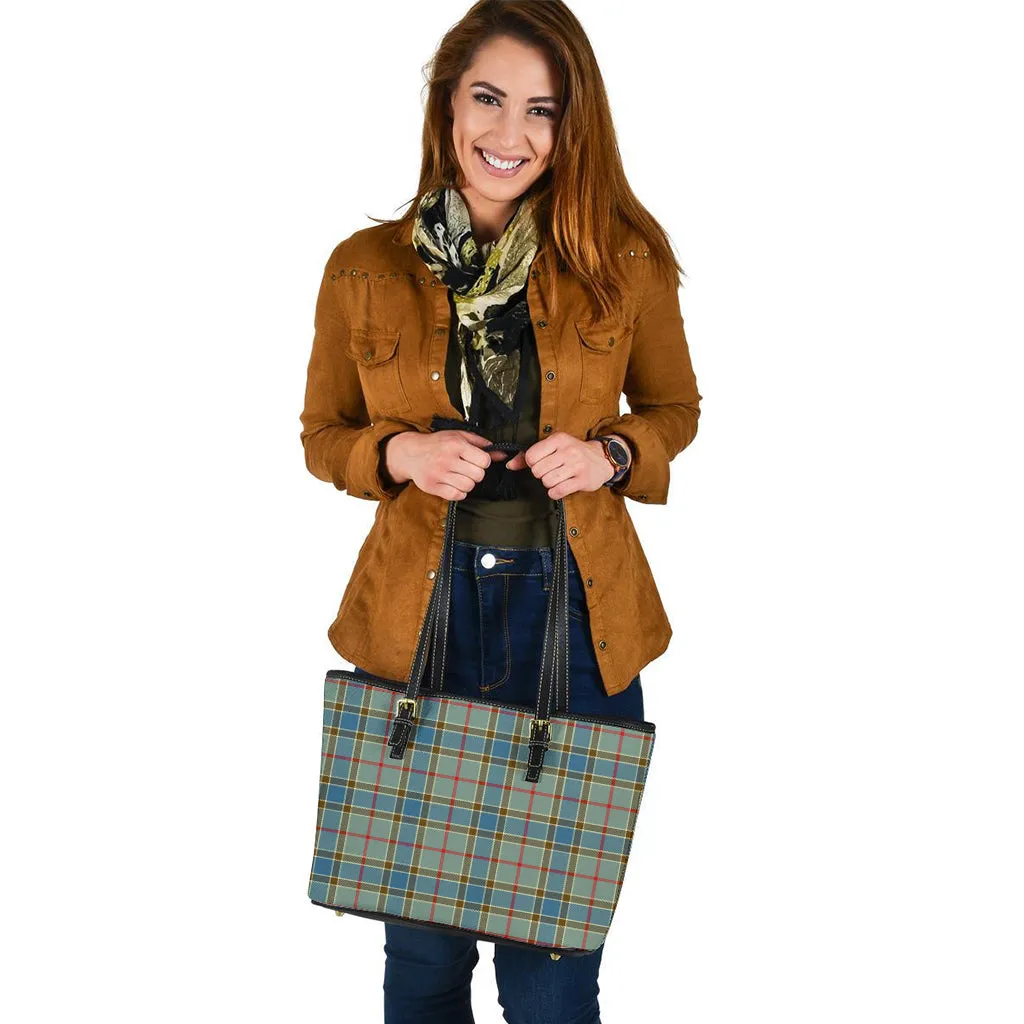 Balfour Blue Tartan Leather Tote Bag