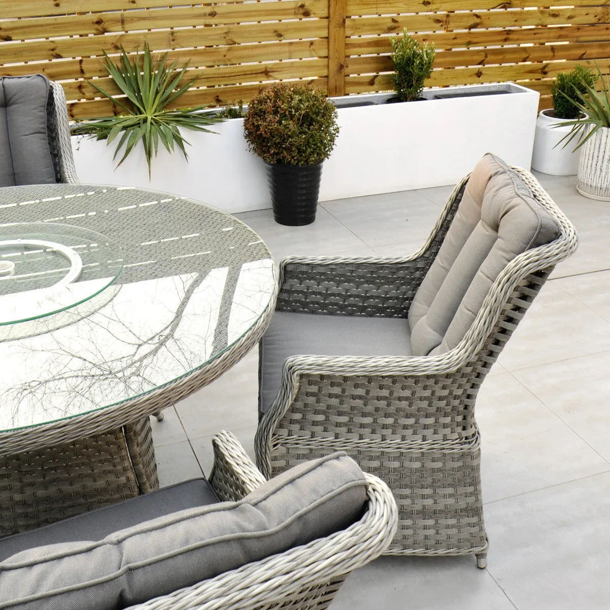 Bali - 6 Seat Set with 135cm Round Table (Grey)
