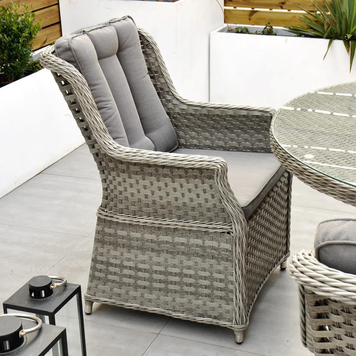 Bali - 6 Seat Set with 135cm Round Table (Grey)