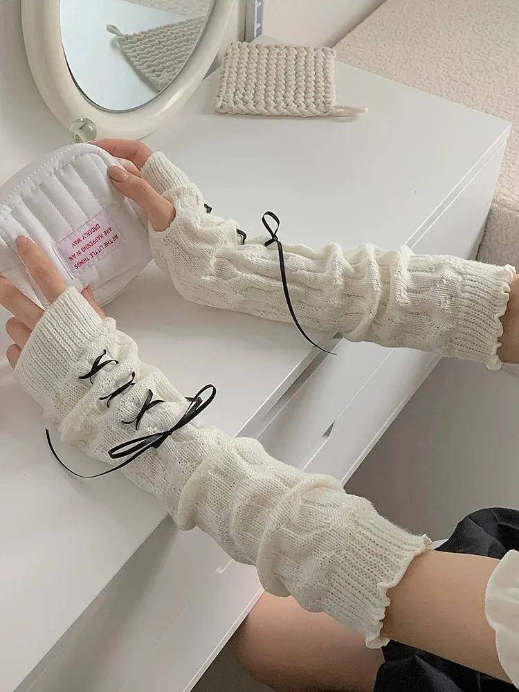 Ballerina Ribbon Gloves Arm Warmer
