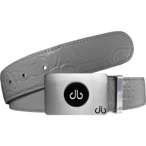 Ballmarker Grey Crocodile Leather Texture Belt