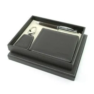Balmain Pen, Key Holder and Wallet Set - Brown