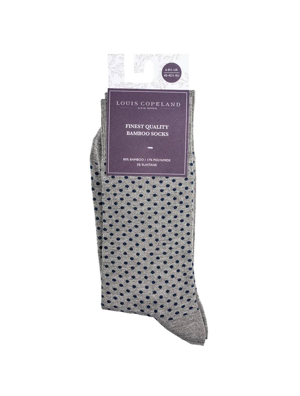 Bamboo Dotted Print Socks Grey