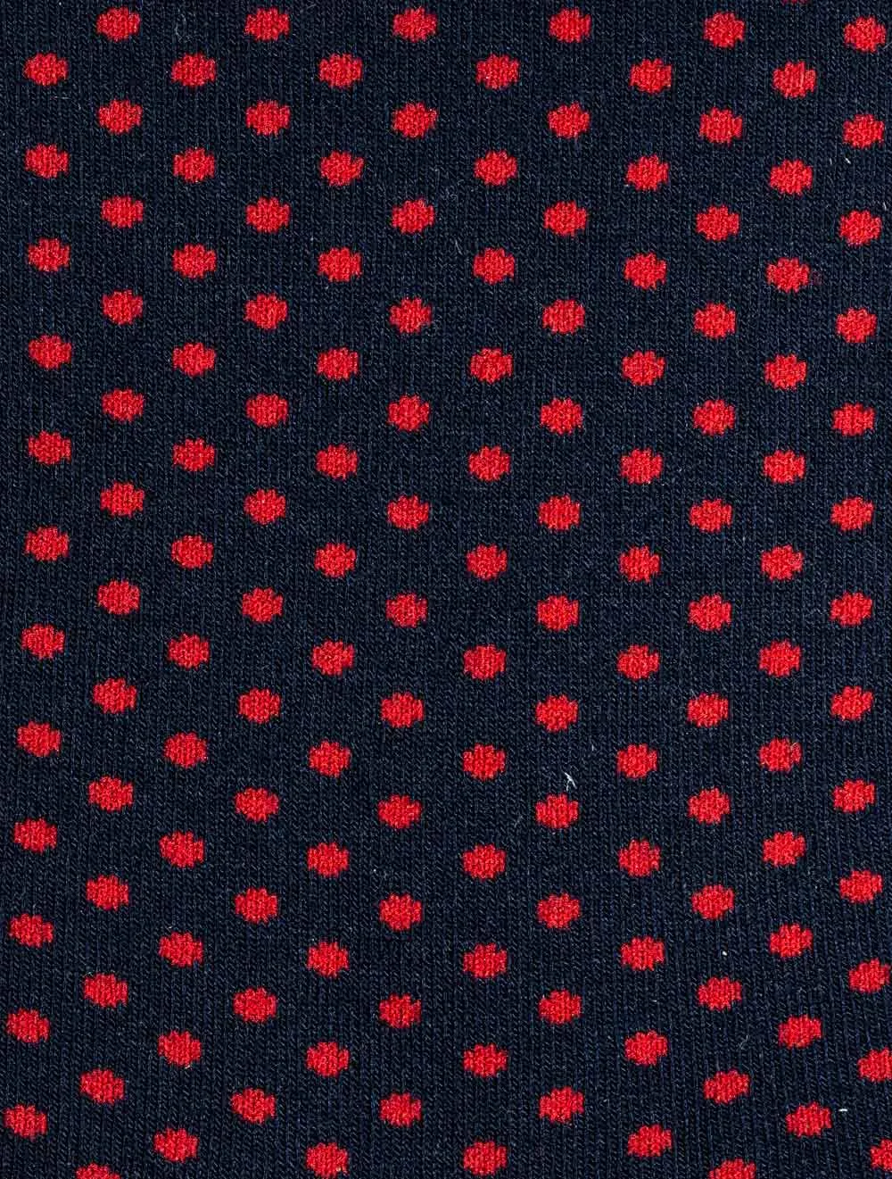Bamboo Dotted Print Socks Navy/red