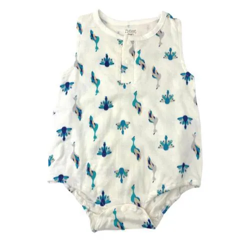 Bamboo Pima Sleeveless Henley Onesie