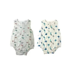 Bamboo Pima Sleeveless Henley Onesie