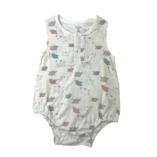 Bamboo Pima Sleeveless Henley Onesie
