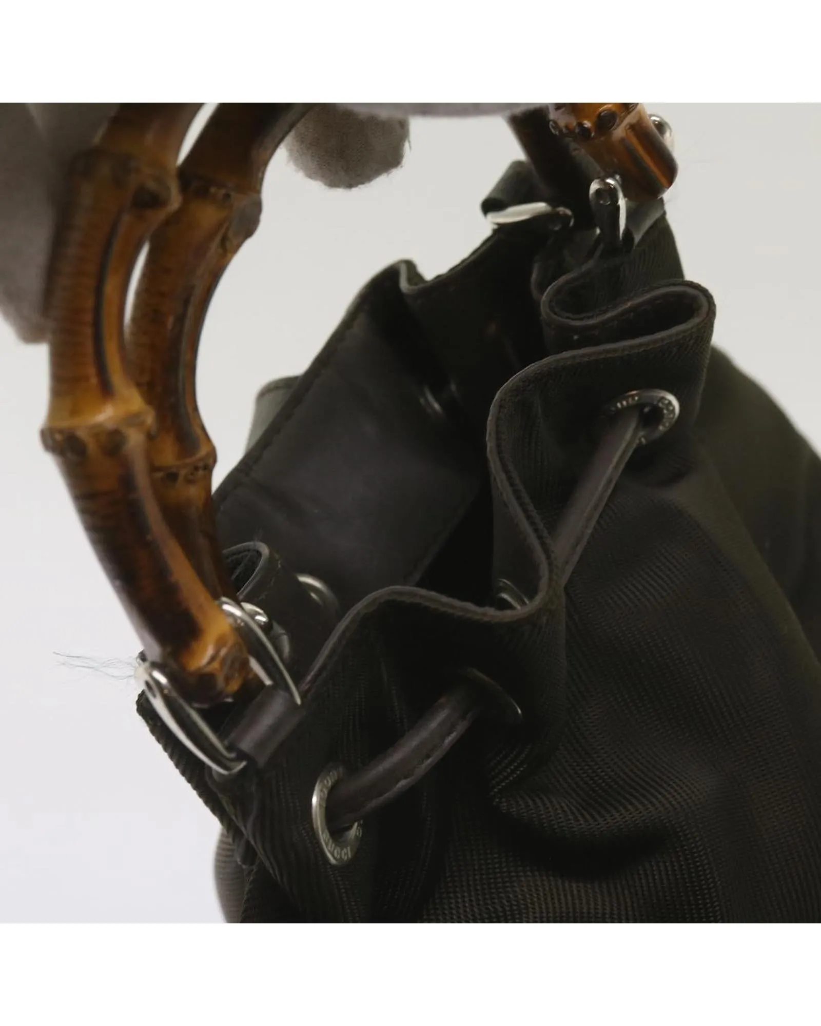 Bamboo Shoulder Bag Nylon Khaki