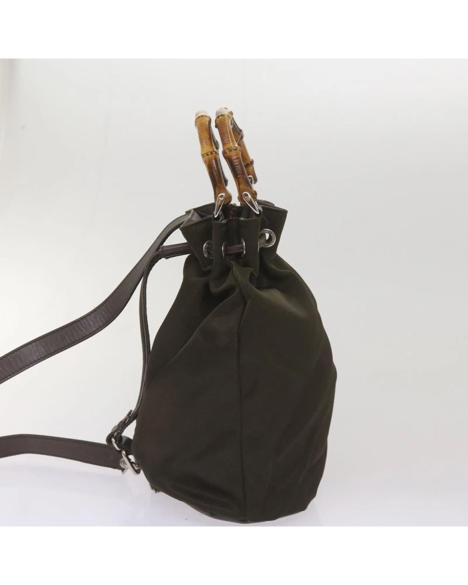 Bamboo Shoulder Bag Nylon Khaki