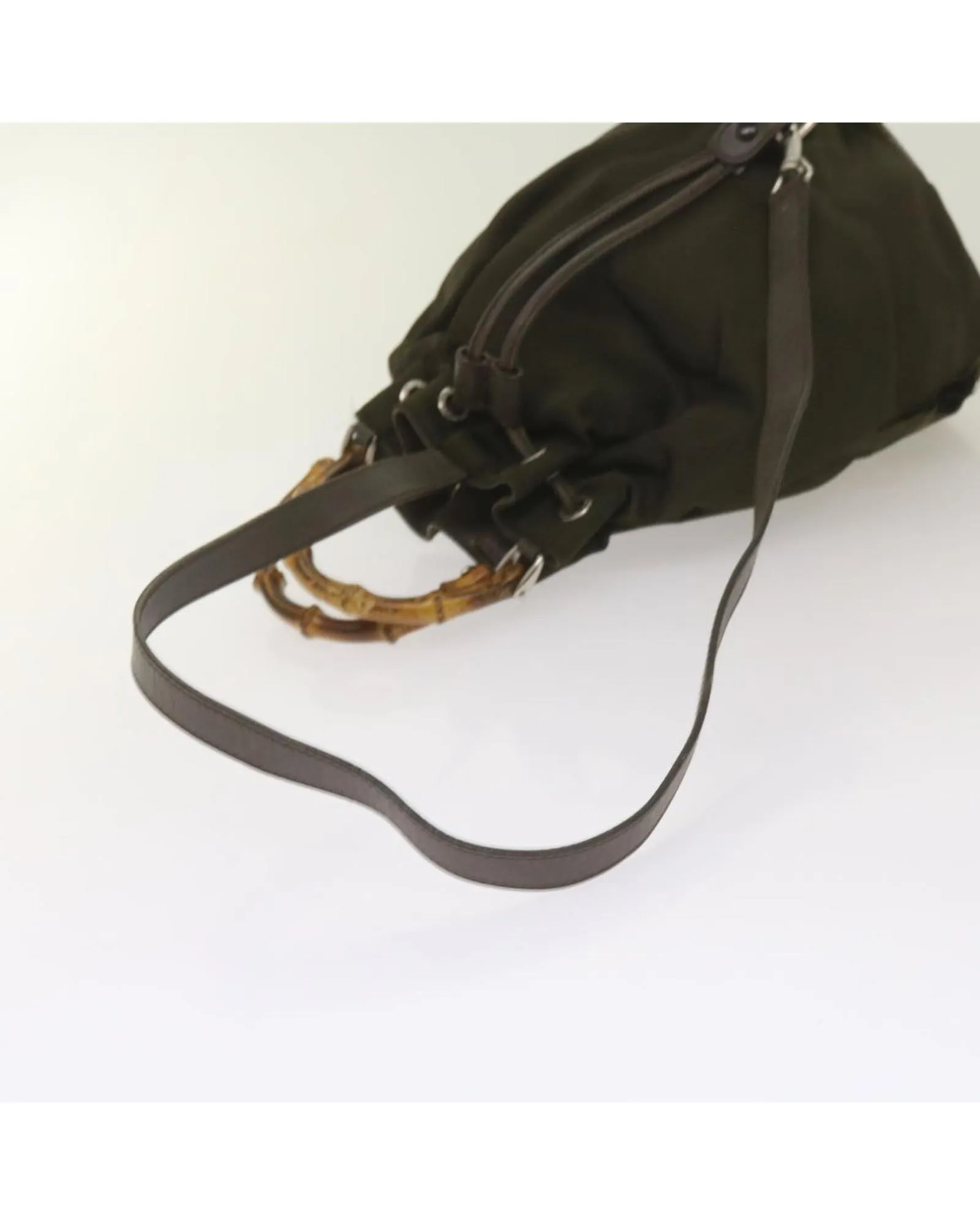 Bamboo Shoulder Bag Nylon Khaki