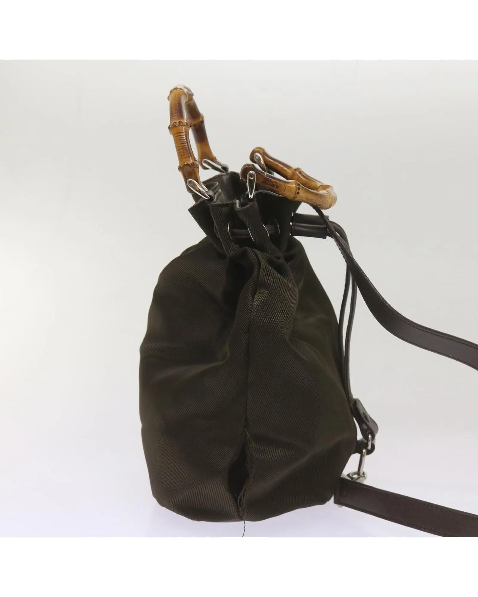 Bamboo Shoulder Bag Nylon Khaki
