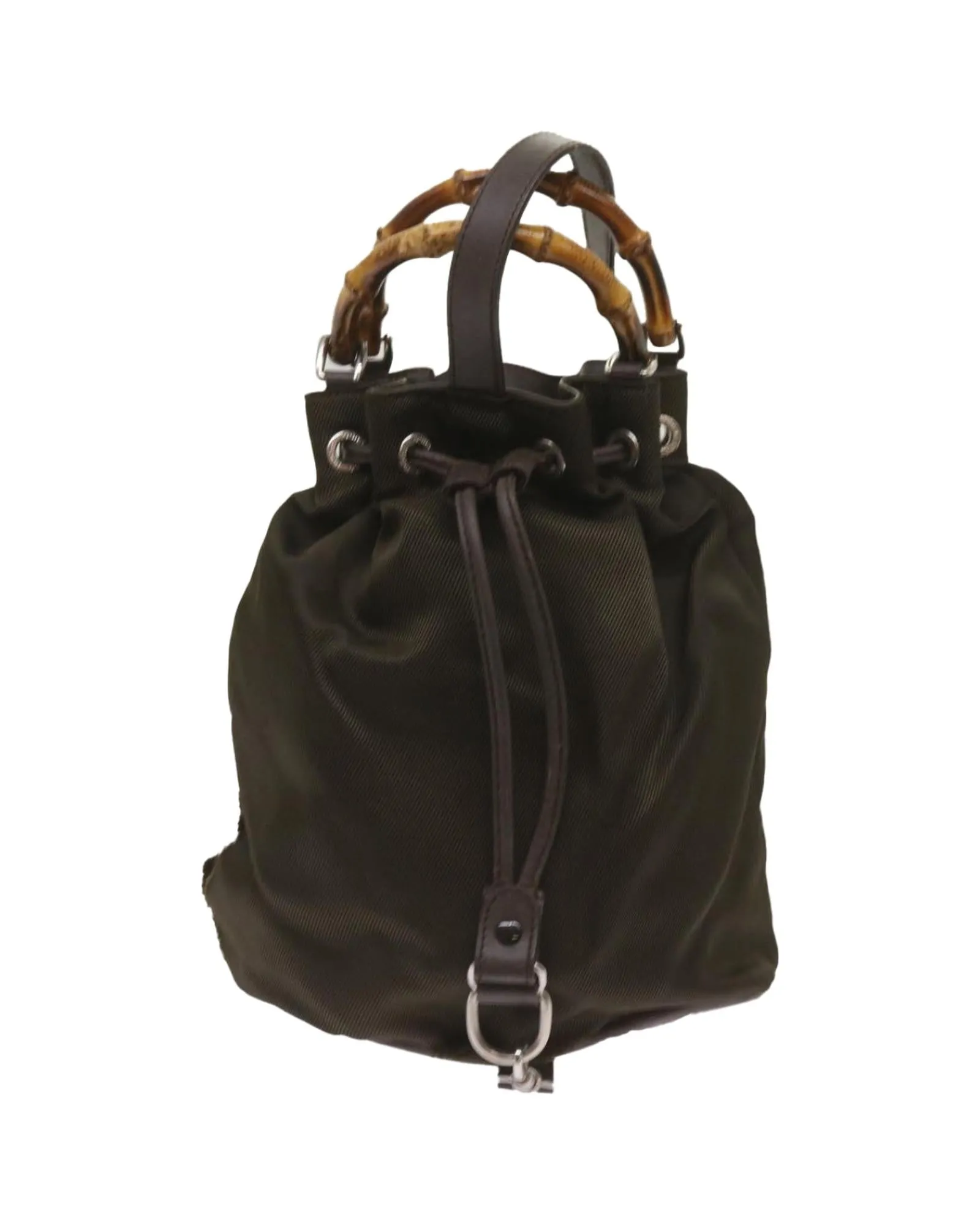 Bamboo Shoulder Bag Nylon Khaki