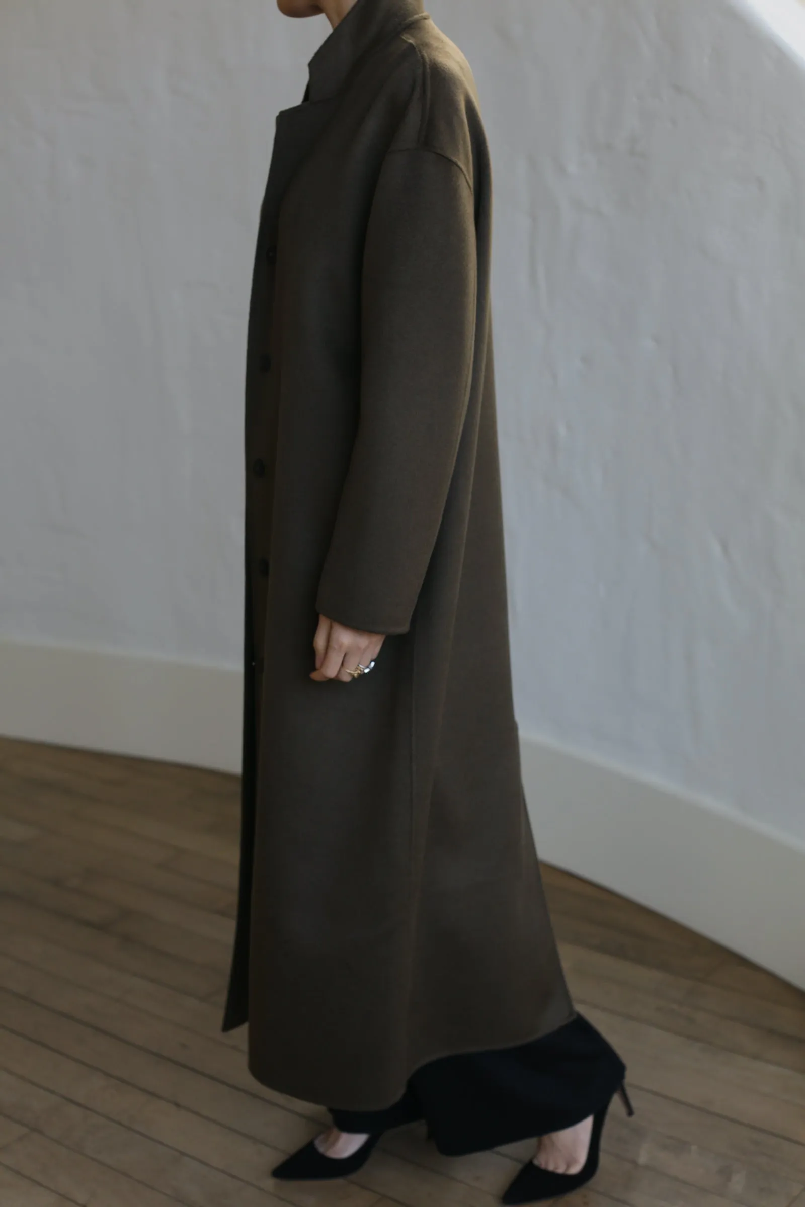 Bamford Long Double-face Cashmere | Olive