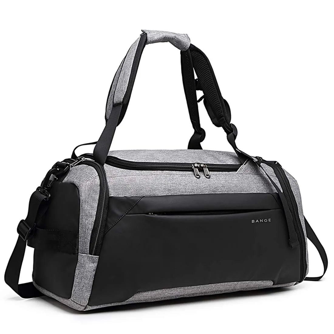 BANGE Large Capacity Polyester Travel Duffle Bag with Shoe Compartment (Grey)