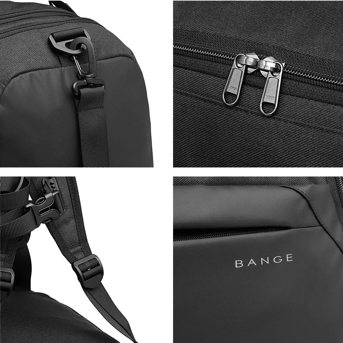 BANGE Large Capacity Polyester Travel Duffle Bag with Shoe Compartment (Grey)