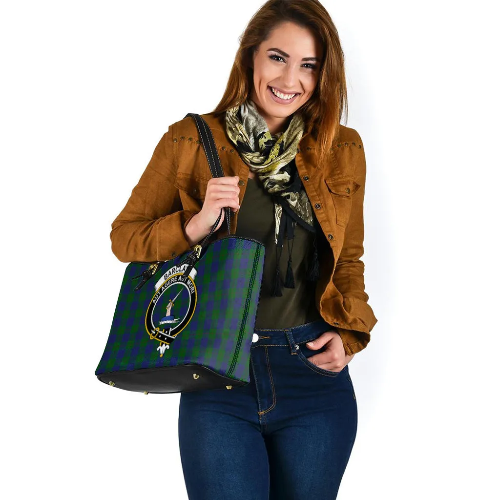 Barclay Tartan Leather Tote Bag with Family Crest