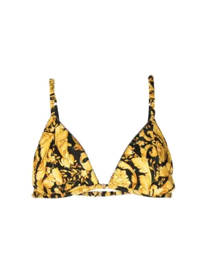 Barocco-print silk bra