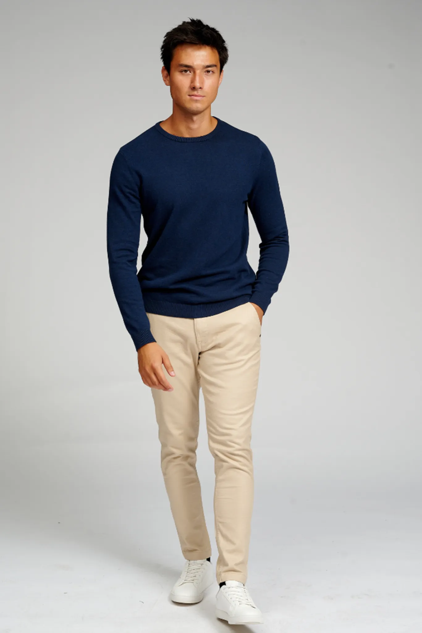 Basic Knit Crewneck - Navy