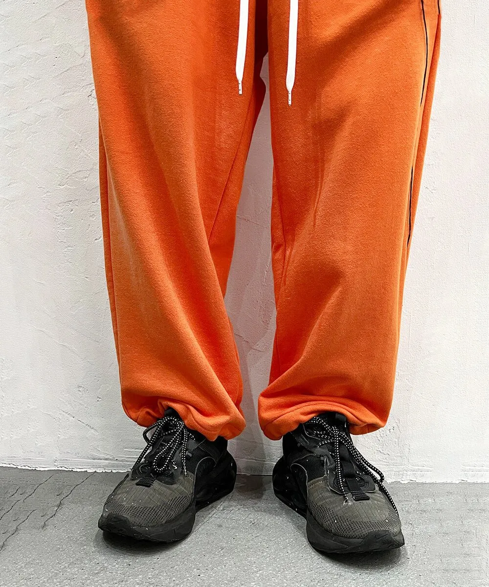 Basic line _ Cropped wide pants - ORANGE