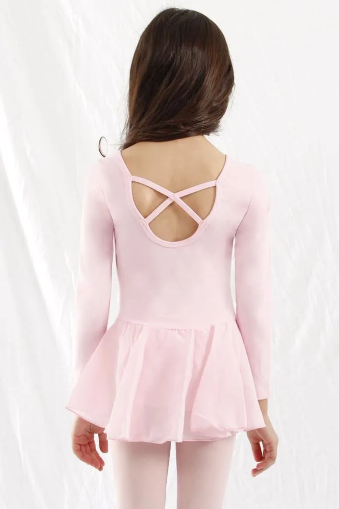 Basic Moves BM9079G Girls' Long Sleeve X Dress Leotard