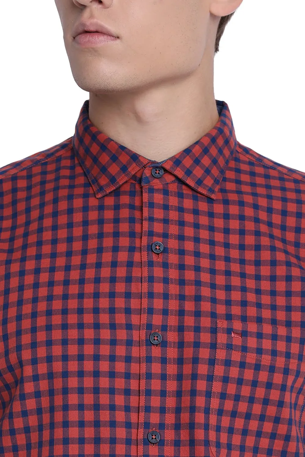 Basics Slim Fit Checks Shirt