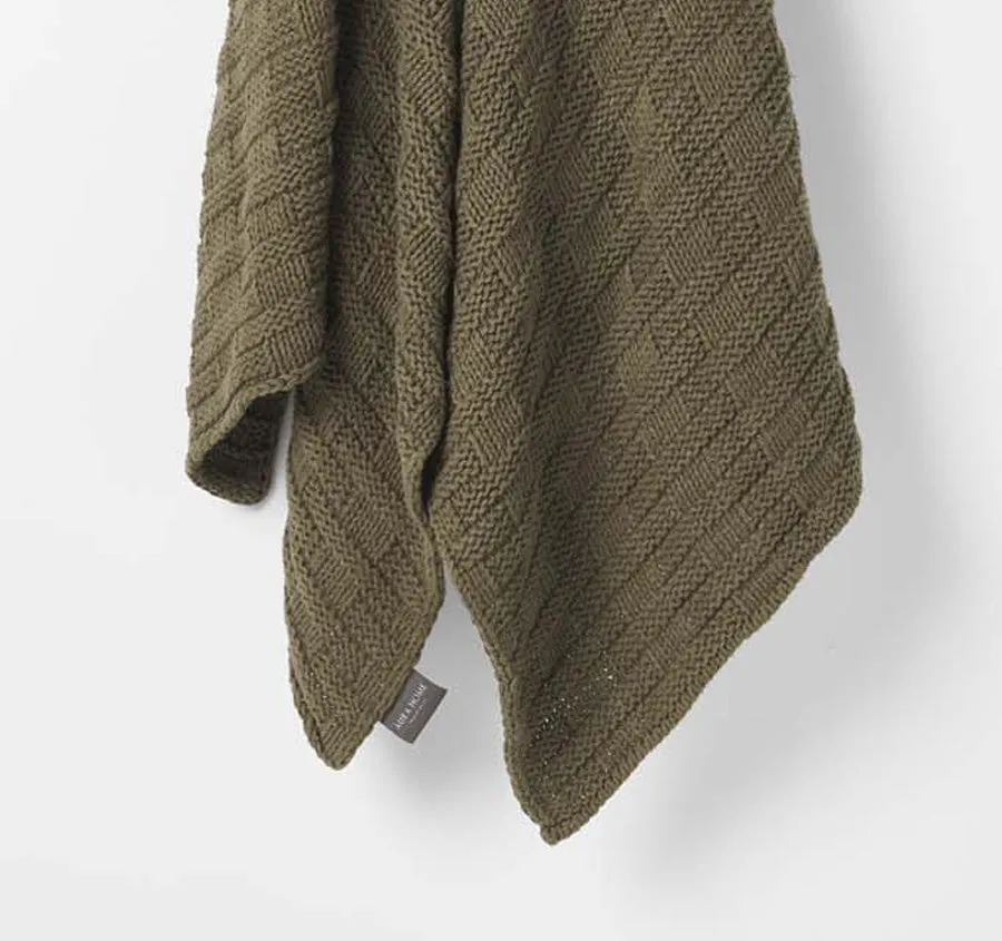 Basket Weave 130x180cm Throw Khaki