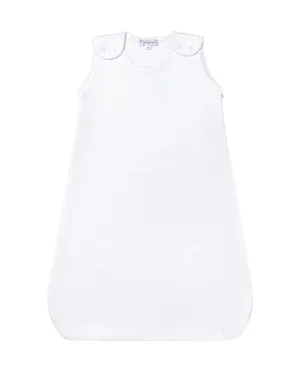 Basket Weave Quilted Baby Sack- White Picot Trim