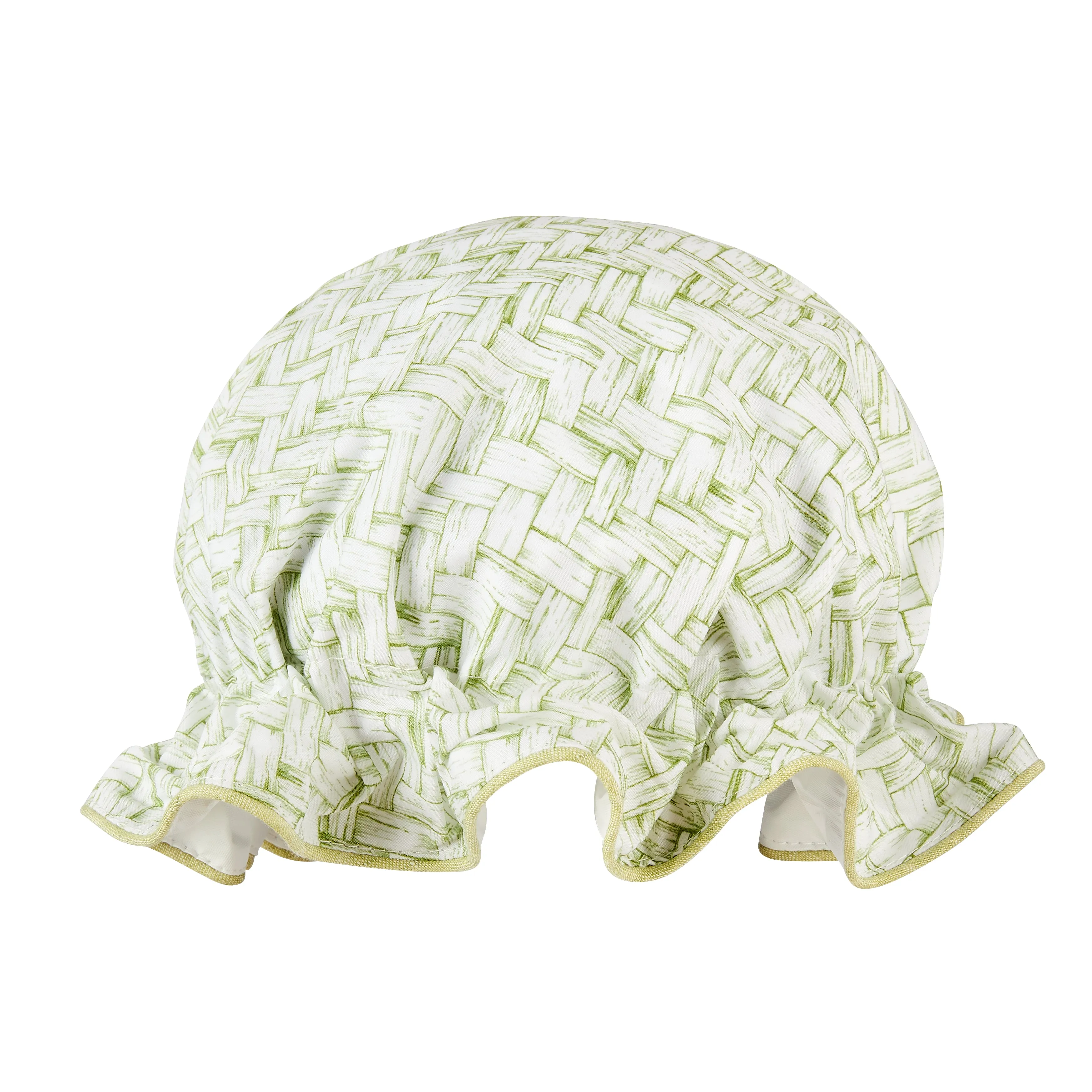 Bath Hat Basketweave Green